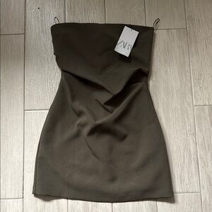 Zara Green Strapless Dress